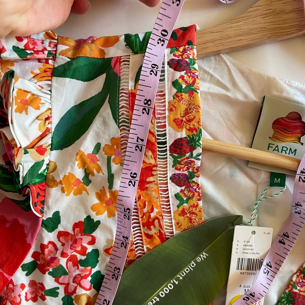 FARM Rio White Floral Cotton Romper with Pink, Orange & Green Florals - Picture 12 of 13